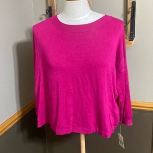 Cupio fuchsia pink oversized cropped sweater size large NWT